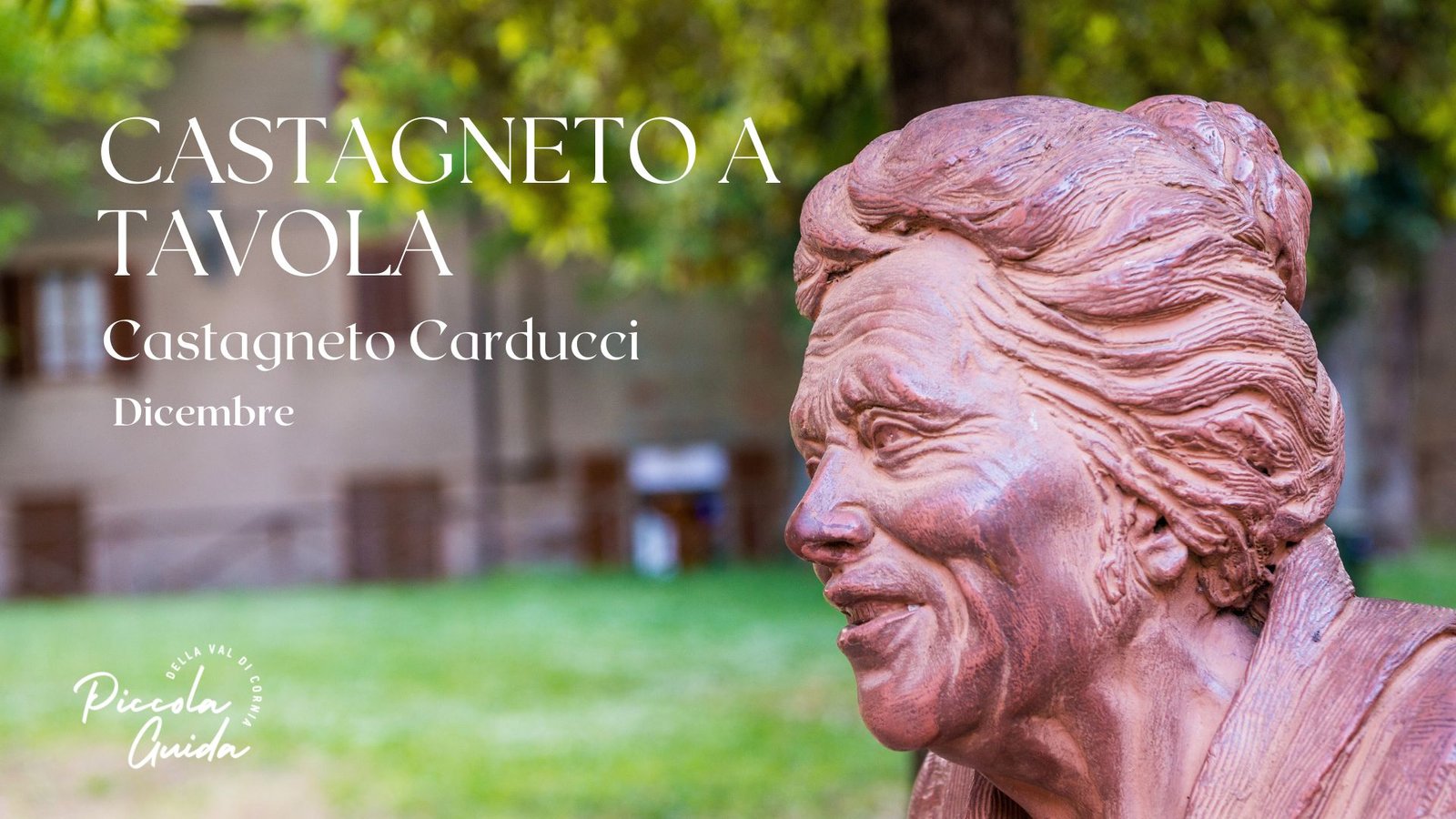 Scultura nel borgo di Castagneto Carducci, evento "Castagneto a Tavola", dicembre.
